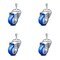 Service Caster 3.5 Inch Blue Polyurethane Wheel Swivel 3/8 Inch Threaded Stem Caster Set SCC SCC-TS20S3514-PPUB-BLUE-381615-4 - alternate 1